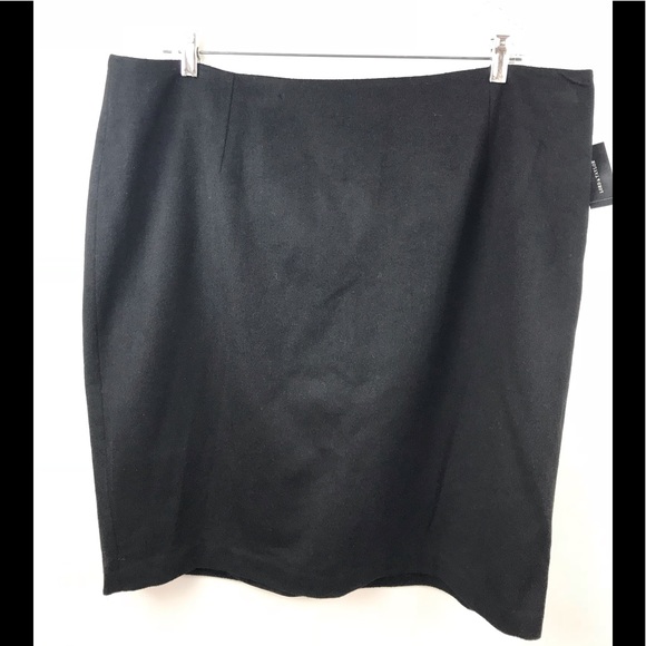 Lord & Taylor 18W Black Wool Blend Skirt - Picture 1 of 6